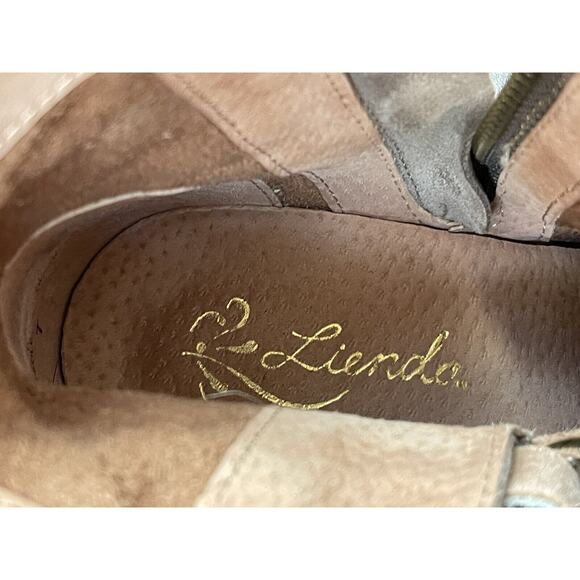 Anthropologie Liendo Seychelles Ankle Boots Suede Taupe Gray Snakeskin Size‎ 7 - Picture 7 of 10